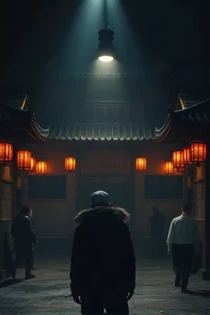 《长夜灯塔》封面，雨夜灯塔与守夜人剪影